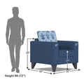 Straight line Plus Leaf 1 Seater Sofa (Blue)