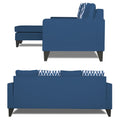 Adorn India Beetle L Shape 5 Seater Sofa Set Rhombus (Left Hand Side) (Blue)