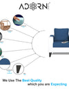Adorn India Ashley Plain Leatherette Fabric 1 Seater Sofa (Blue & White)