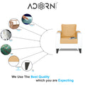 Adorn India Ashley Plain Leatherette Fabric 1 Seater Sofa (Beige & White) (3 Year Warranty)