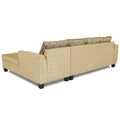 Raiden Damask L Shape 6 Seater Sofa Set with Center Table (Right Hand Side) (Beige)
