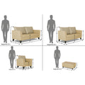 Tornado Bricks 3+2+1 6 Seater Sofa Set with Centre Table (Beige)