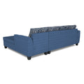 Raiden Crafty L Shape 6 Seater Sofa Set with Center Table (Right Hand Side) (Blue)