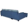 Raiden Damask L Shape 6 Seater Sofa Set with Center Table (Left Hand Side) (Blue)