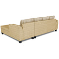 Raiden Stripes L Shape 6 Seater Sofa Set with Center Table (Right Hand Side) (Beige)