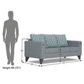 Adorn India Straight line Plus Blossom 3 Seater Sofa (Grey) (3 Year Warranty)