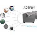 Adorn India Poland L Shape 6 Seater Sofa Set (Left Side) (Grey)