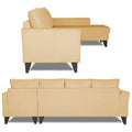 Adorn India Maddox Plain L Shape 6 Seater Sofa Set RHS (Beige) (3 Year Warranty)