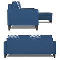 Adorn India Beetle Rhombus L Shape 5 Seater Sofa Set RHS (Blue) (3 Year Warranty)