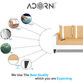 Adorn India Ashley Stripes Leatherette Fabric 3-1-1 Five Seater Sofa Set (Beige & White) (3 Year Warranty)