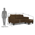 Adorn India Chandler L Shape 4 Seater Sofa Set Plain (Right Hand Side) (Brown)