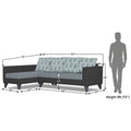 Adorn India Beetle Plus Leaf L Shape 6 Seater Sofa Set (Left Hand Side)(Black & Grey) (3 Year Warranty)