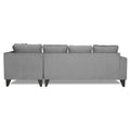 Adorn India Bryson L Shape 6 Seater Sofa Set Plain (Right Hand Side) (Grey) (3 Year Warranty)
