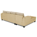 Raiden Stripes L Shape 6 Seater Sofa Set with Center Table (Left Hand Side) (Beige)