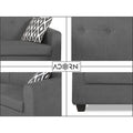 Adorn India Wood Blazer Plus 3-1-1 Five Seater Sofa Set (Grey)