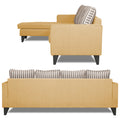 Adorn India Chandler Stripes L Shape 5 Seater Sofa Set LHS (Beige) (3 Year Warranty)