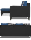 Adorn India Beetle L Shape 5 Seater Sofa Set Rhombus (Left Hand Side) (Blue & Black)