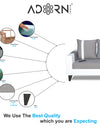 Adorn India Ashley Stripes Leatherette 3 Seater Sofa Set (Grey & White)