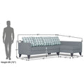 Adorn India Beetle Plus Bricks L Shape 6 Seater Sofa Set (Right Hand Side) (Grey) (3 Year Warranty)