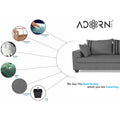 Winston L Shape 6 Seater Sofa Set (Right Side) (Grey)