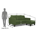 Adorn India Chandler Plain L Shape 4 Seater Sofa Set (Green) (3 Year Warranty)