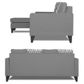 Adorn India Beetle Rhombus L Shape 5 Seater Sofa Set LHS (Grey) (3 Year Warranty)