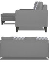 Adorn India Beetle L Shape 5 Seater Sofa Set Rhombus (Left Hand Side) (Grey)