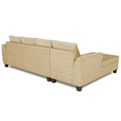 Adorn India Raiden Decent Premium L Shape 6 Seater Sofa Set with Center Table (Left Hand Side) (Beige)