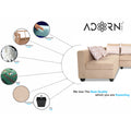 Adorn India Poland L Shape 5 Seater Sofa Set (Left Side) (Beige)