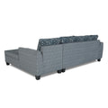 Raiden Crafty L Shape 6 Seater Sofa Set with Center Table (Right Hand Side) (Grey)