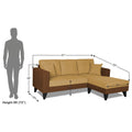 Adorn India Martin L Shape 4 Seater Sofa Set Two Tone (Right Hand Side) (Brown & Beige) (3 Year Warranty)