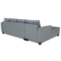 Raiden Stripes L Shape 6 Seater Sofa Set with Center Table (Left Hand Side) (Grey)