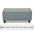 Adorn India Lawson Stripes 3+2 5 Seater Sofa Set with Centre Table (Grey)