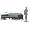 Adorn India Beetle Plus Blossom L Shape 6 Seater Sofa Set (Left Hand Side) (Black & Grey) (3 Year Warranty)