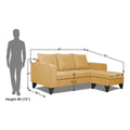 Adorn India Chandler Plain L Shape 4 Seater Sofa Set (Beige) (3 Year Warranty)