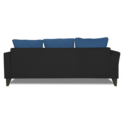 Adorn India Maddox L Shape 4 Seater Sofa Set Tufted Two Tone (Right Hand Side) (Blue & Black)