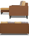 Adorn India Beetle L Shape 5 Seater Sofa Set Rhombus (Left Hand Side) (Brown & Beige)