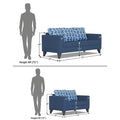 Straight line Plus Bricks 3+2 5 Seater Sofa Set (Blue)