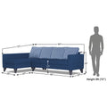 Adorn India Beetle Plus Stripes L Shape 6 Seater Sofa Set (Left Hand Side) (Blue) (3 Year Warranty)