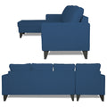 Adorn India Hallton Plain L Shape 6 Seater Sofa Set LHS (Blue) (3 Year Warranty)