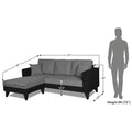 Adorn India Martin L Shape 4 Seater Sofa Set Two Tone - Left Hand Side (Grey & Black) (3 Year Warranty)