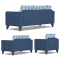 Straight line Plus Leaf 3+2+1 6 Seater Sofa Set (Blue)