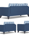 Adorn India Straight line Plus Leaf 3+2+1 6 Seater Sofa Set (Blue)