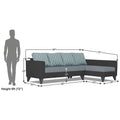 Adorn India Beetle Plus Blossom L Shape 6 Seater Sofa Set (Right Hand Side)(Black & Grey) (3 Year Warranty)
