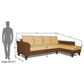 Adorn India Maddox Tufted L Shape 6 Seater Sofa Set RHS (Brown & Beige) (3 Year Warranty)