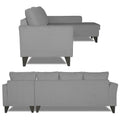 Adorn India Maddox Plain L Shape 6 Seater Sofa Set RHS (Grey) (3 Year Warranty)
