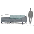 Adorn India Beetle Plus Stripes L Shape 6 Seater Sofa Set (Left Hand Side) (Grey) (3 Year Warranty)
