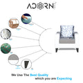 Adorn India Ashley Digitel Print Leatherette Fabric 1 Seater Sofa (Grey & White) (3 Year Warranty)
