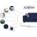 Adorn India Blazer L Shape 6 Seater Sofa Set (Right Side) (Blue)