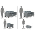 Sheldon Crafty 3+2+1 6 Seater Sofa Set with Centre Table (Grey)